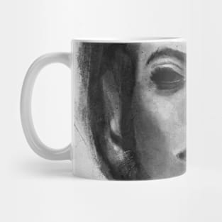 Charcoal Woman Face sketch Mug